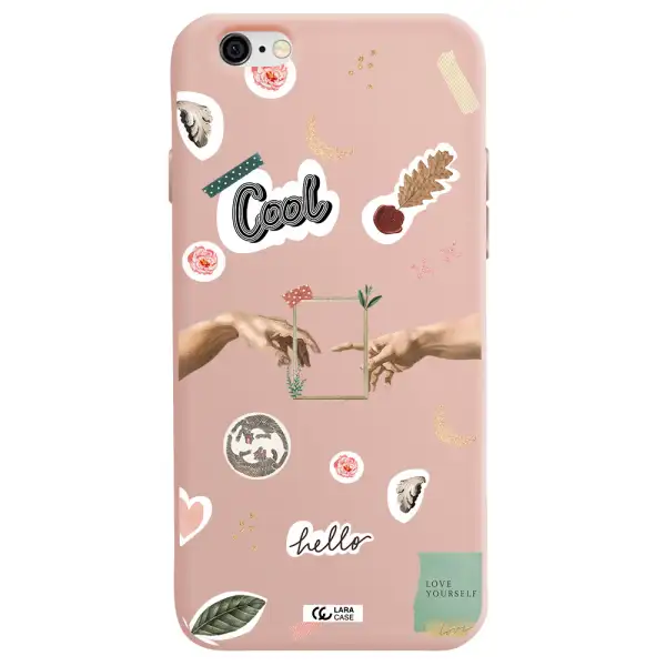 Creation Of Adam Apple iPhone 6 Silicone pastel pink Case