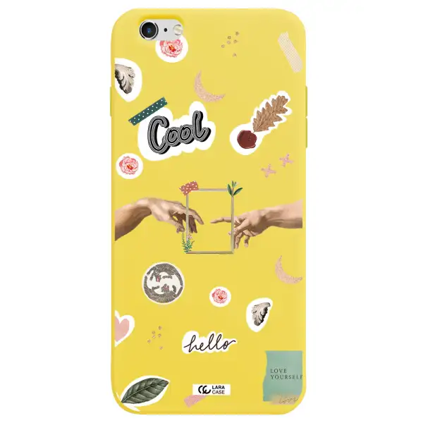 Creation Of Adam Apple iPhone 6S Silicone canary yellow Case