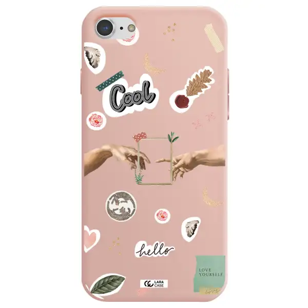 Creation Of Adam Apple iPhone 7 Silicone pastel pink Case