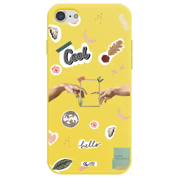 Creation Of Adam Apple iPhone 8 Silicone canary yellow Case