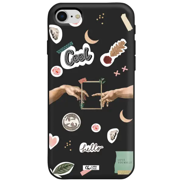 Creation Of Adam Apple iPhone se 2020 Silicone black Case