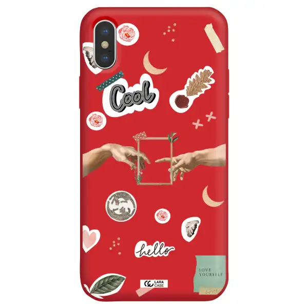 Creation Of Adam Apple iPhone XS max Silicone Imperial Red Case