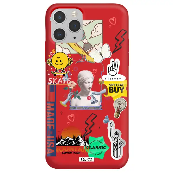 Usa Symbols Apple iPhone 11 pro max Silicone Imperial Red Case