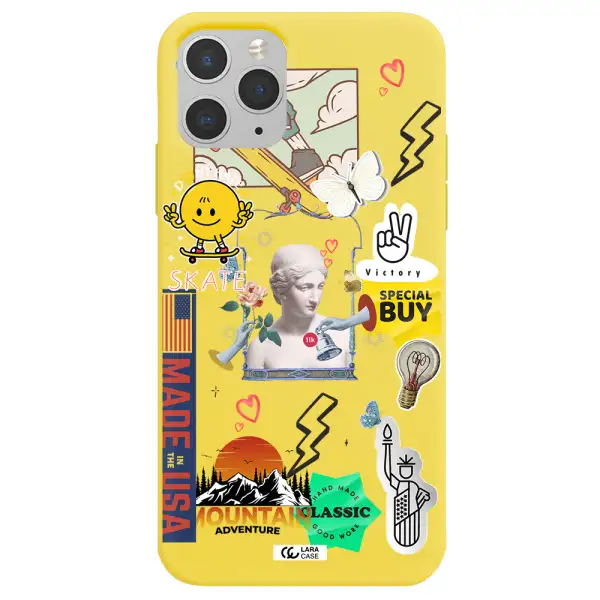 Usa Symbols Apple iPhone 11 pro Silicone canary yellow Case