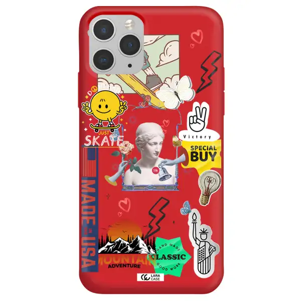 Usa Symbols Apple iPhone 11 pro Silicone Imperial Red Case