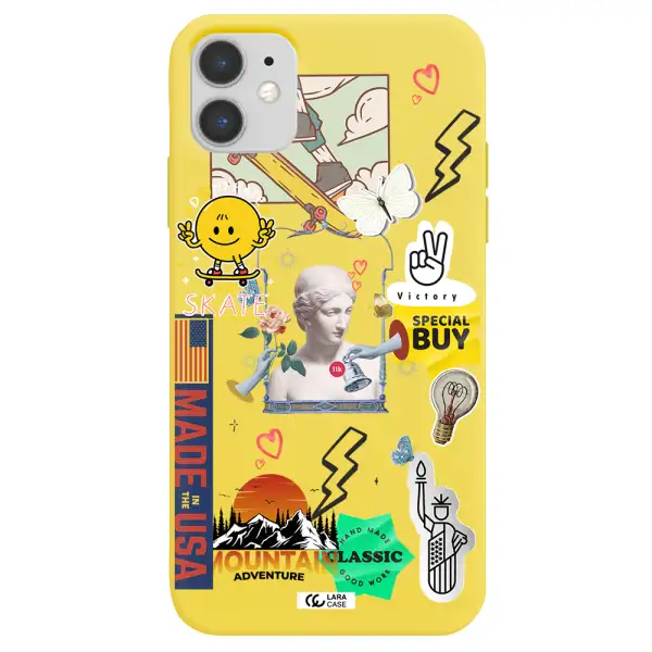 Usa Symbols Apple iPhone 11 Silicone canary yellow Case