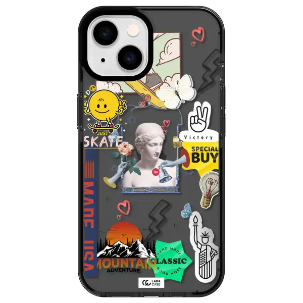 Usa Symbols Apple iPhone 14 impact Smoke Black Case