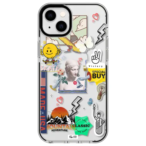 Usa Symbols Apple iPhone 14 plus impact black border Case