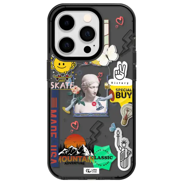 Usa Symbols Apple iPhone 14 pro impact Smoke Black Case