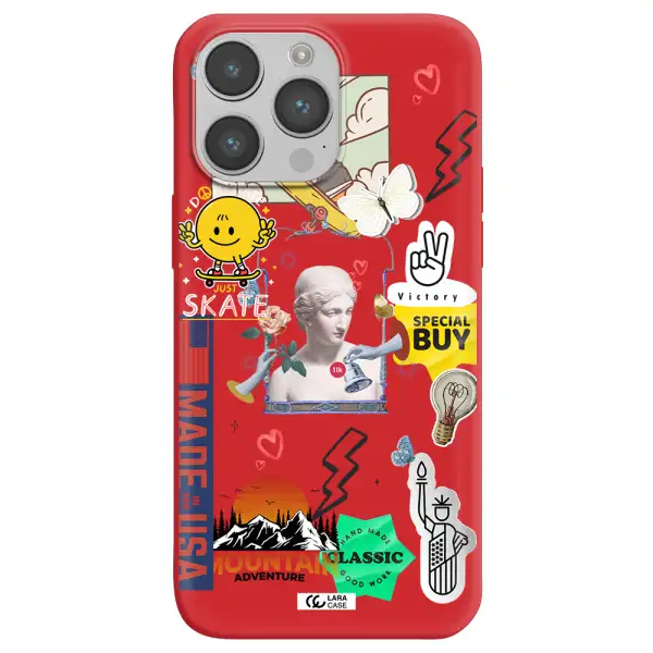 Usa Symbols Apple iPhone 14 pro max Silicone Imperial Red Case