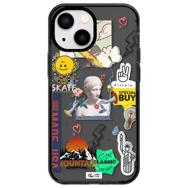 Usa Symbols Apple iPhone 15 Plus impact Smoke Black Case