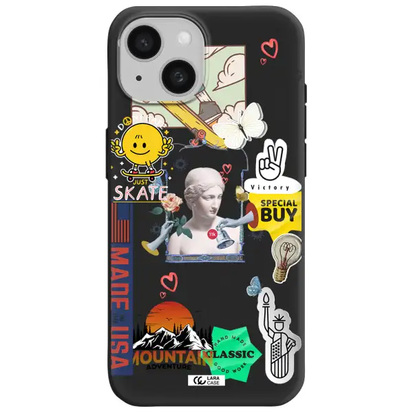 Usa Symbols Apple iPhone 15 Silicone black Case