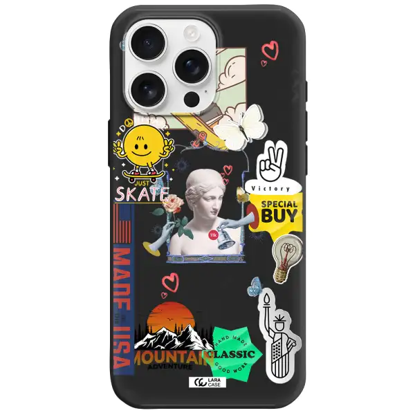 Usa Symbols Apple Iphone 16 Pro Max Silicone Black Case