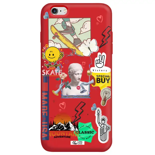 Usa Symbols Apple iPhone 6 plus Silicone Imperial Red Case