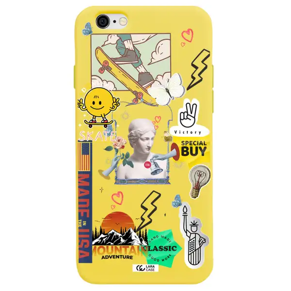 Usa Symbols Apple iPhone 6 Silicone canary yellow Case