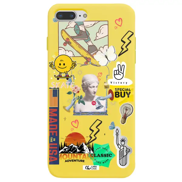 Usa Symbols Apple iPhone 7 plus Silicone canary yellow Case