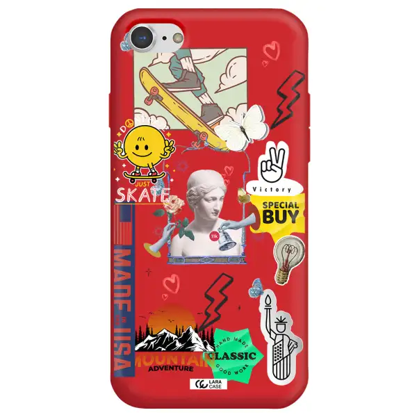 Usa Symbols Apple iPhone 7 Silicone Imperial Red Case