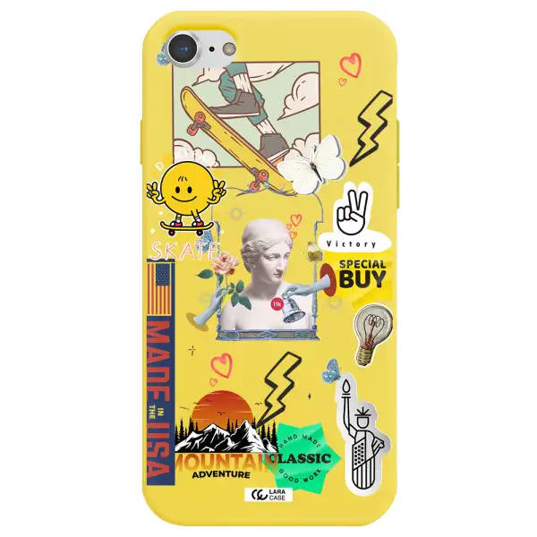 Usa Symbols Apple iPhone 8 Silicone canary yellow Case