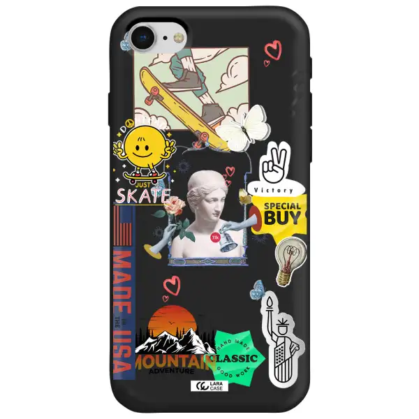 Usa Symbols Apple iPhone se 2020 Silicone black Case