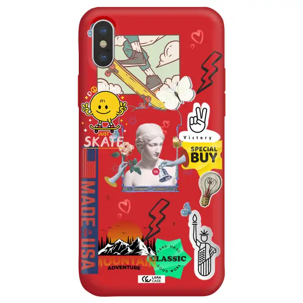 Usa Symbols Apple iPhone XS max Silicone Imperial Red Case