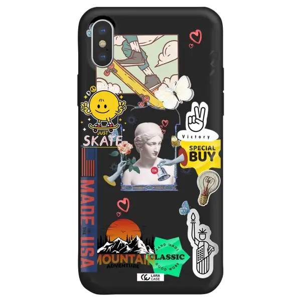 Usa Symbols Apple iPhone XS Silicone black Case