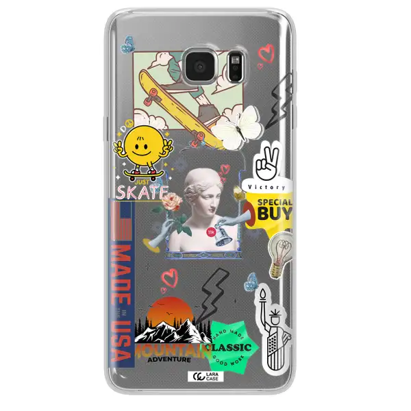 Usa Symbols Samsung Note 5 Clear TPU Case