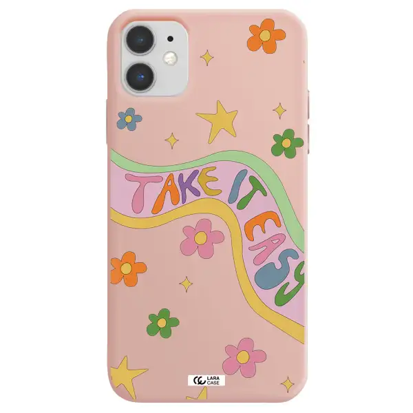 Take It Easy Apple iPhone 11 Silicone pastel pink Case