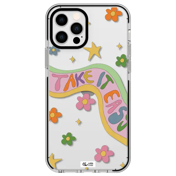 Take It Easy Apple iPhone 12 pro impact black border Case