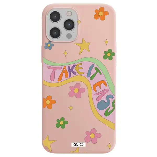 Take It Easy Apple iPhone 12 pro Silicone pastel pink Case