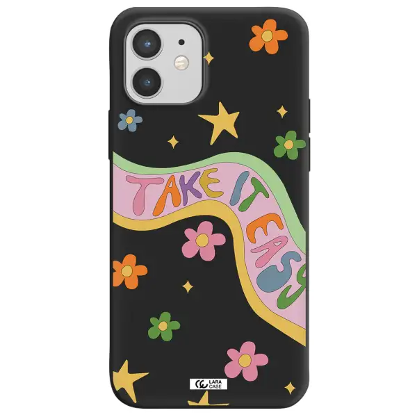 Take It Easy Apple iPhone 12 Silicone black Case