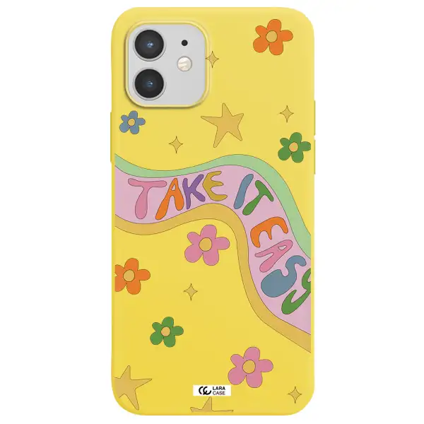 Take It Easy Apple iPhone 12 Silicone canary yellow Case