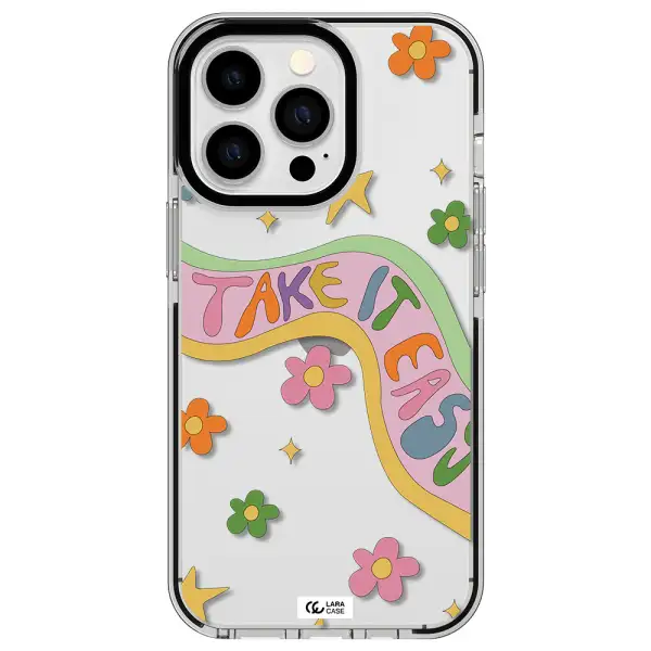 Take It Easy Apple iPhone 13 Pro impact black border Case