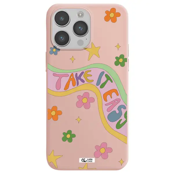 Take It Easy Apple iPhone 14 pro Silicone pastel pink Case