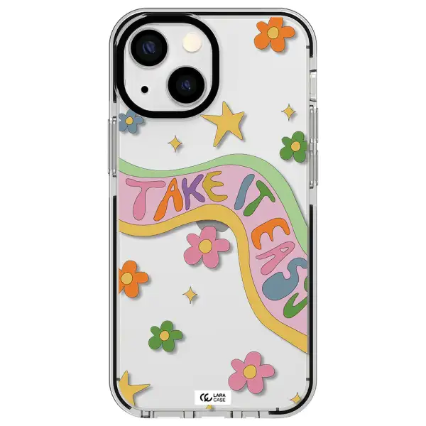 Take It Easy Apple iPhone 15 impact black border Case