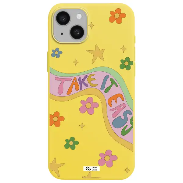 Take It Easy Apple iphone 15 plus Silicone canary yellow Case