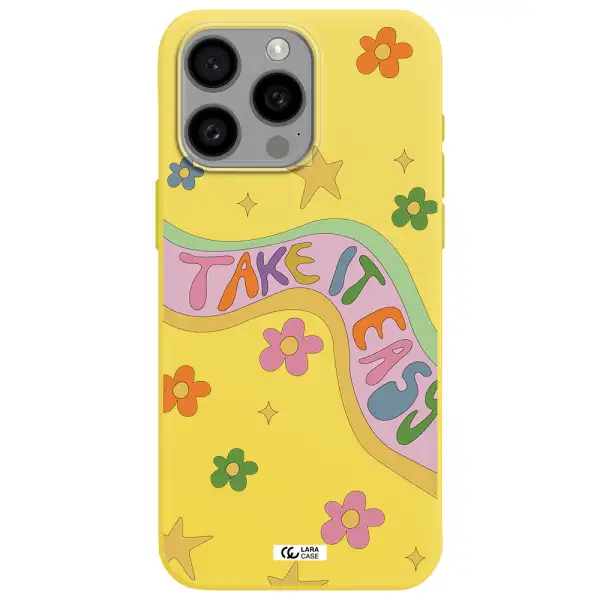 Take It Easy Apple Iphone 15 Pro max Silicone canary yellow Case