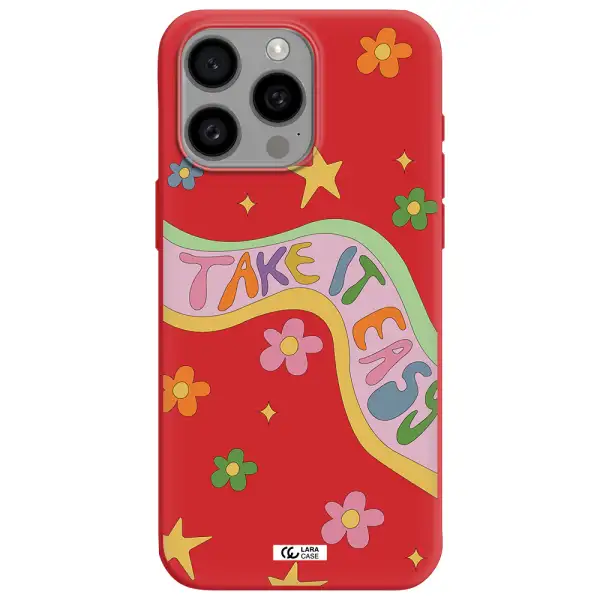 Take It Easy Apple Iphone 15 Pro Max Silicone Imperial Red Case
