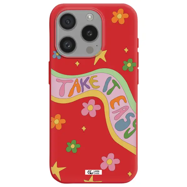 Take It Easy Apple Iphone 15 Pro Silicone Imperial Red Case