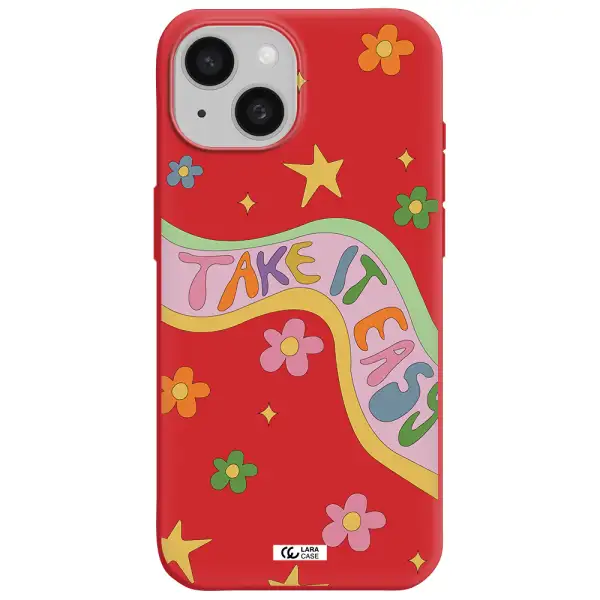 Take It Easy Apple Iphone 15 Silicone Imperial Red Case