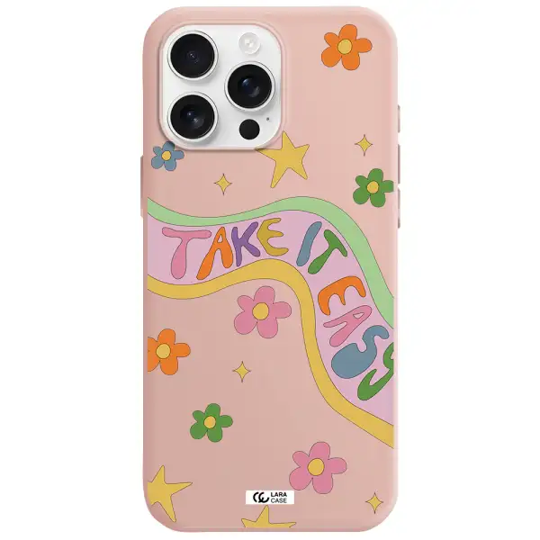 Take It Easy Apple Iphone 16 Pro Max Silicone Pastel Pink Case