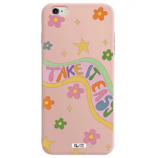 Take It Easy Apple iPhone 6 plus Silicone pastel pink Case