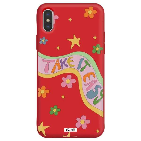 Take It Easy Apple iPhone XS Silicone Imperial Red Case