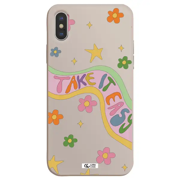 Take It Easy Apple iPhone XS Silicone Stone Case