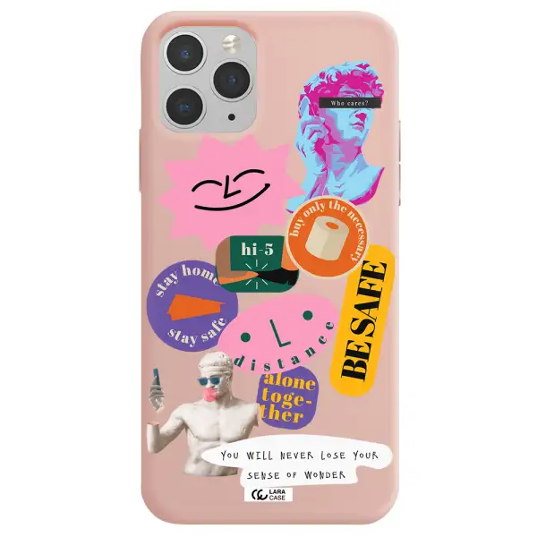 Be Safe Apple iPhone 11 pro max Silicone pastel pink Case