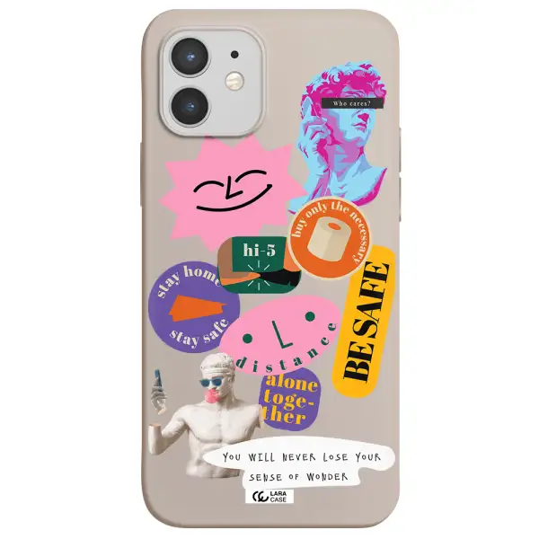 Be Safe Apple iPhone 12 Silicone Stone Case