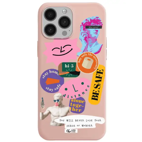 Be Safe Apple iPhone 13 Pro Max Silicone pastel pink Case