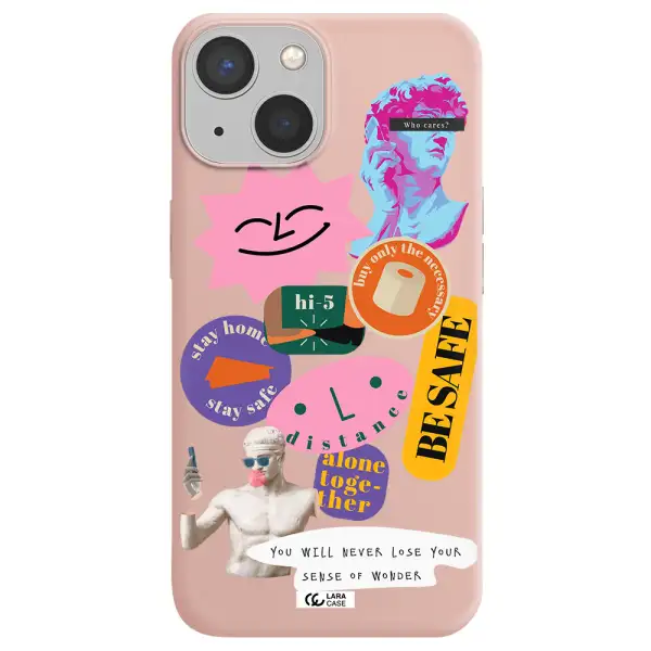 Be Safe Apple iPhone 13 Silicone pastel pink Case