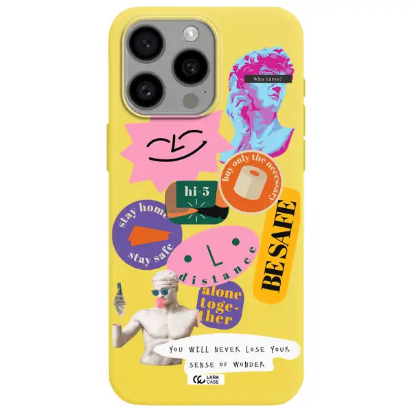 Be Safe Apple Iphone 15 Pro max Silicone canary yellow Case