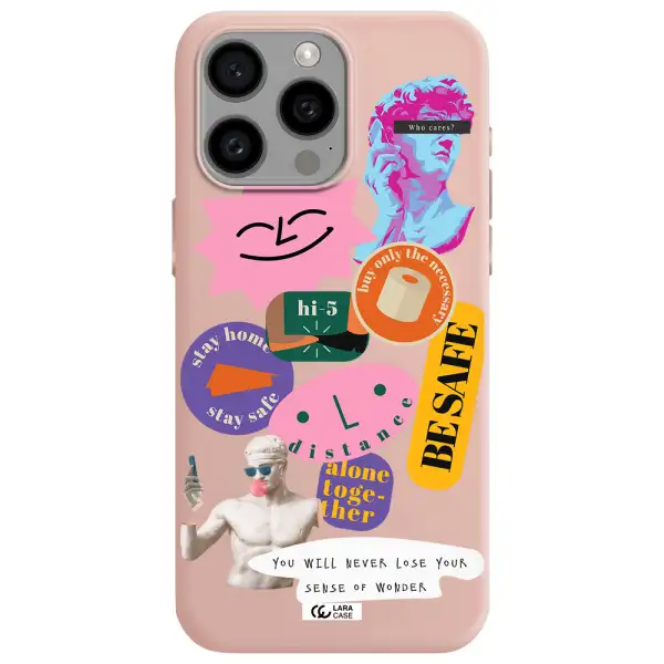 Be Safe Apple Iphone 15 Pro max Silicone pastel pink Case