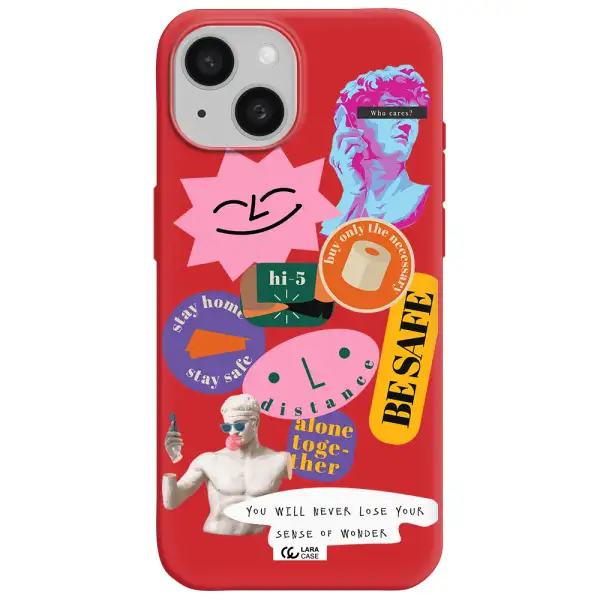 Be Safe Apple Iphone 15 Silicone Imperial Red Case